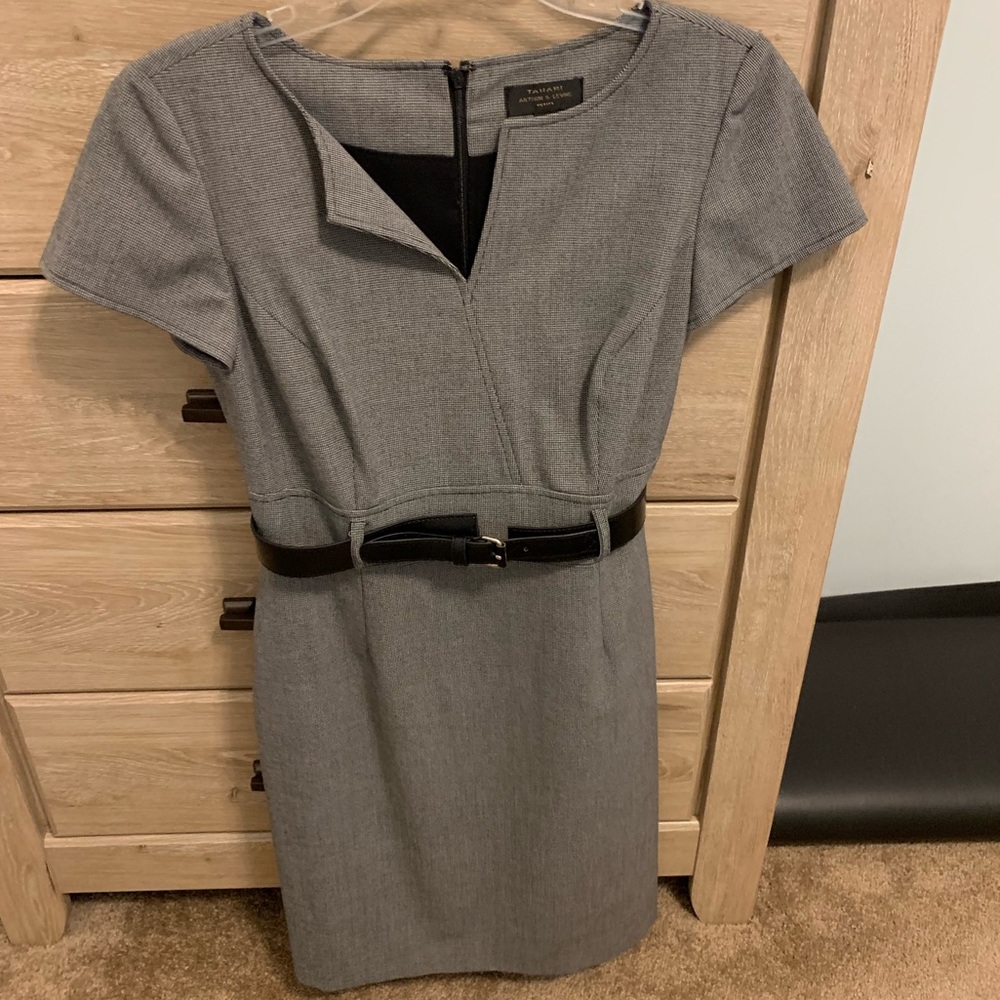 Tahari Houndstooth Work Dress Like New
